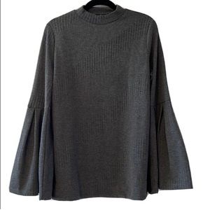 Lumie Bohemian Bell Sleeve High Neck Dark Gray
